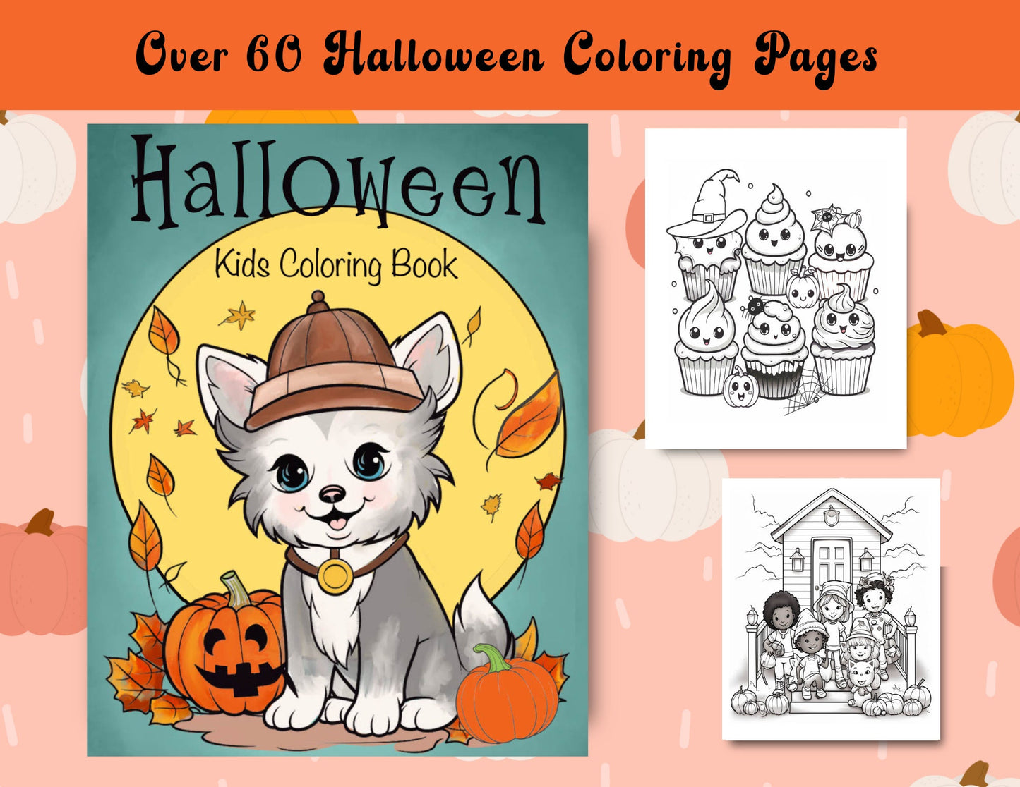 Halloween Coloring Book - Cute Ghosts & Monsters - Printable Halloween Coloring Pages