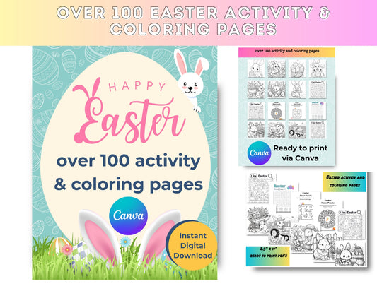 Easter Activity & Coloring Pages | Easter Bunny Printables, Instant Download Fun Coloring