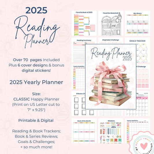 Printable book tracker journal cover