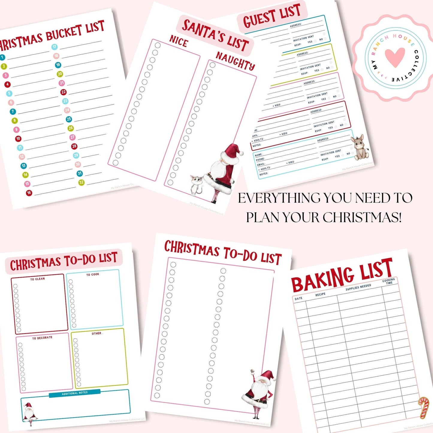 a printable christmas list with santa's list