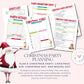 a christmas party planning sheet with santa clause