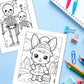 Halloween Coloring Book - Cute Ghosts & Monsters - Printable Halloween Coloring Pages