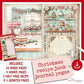 Christmas Recipes Junk Journal Kit - Printable Recipe Cards - Digital Download - Holiday Crafting Supplies